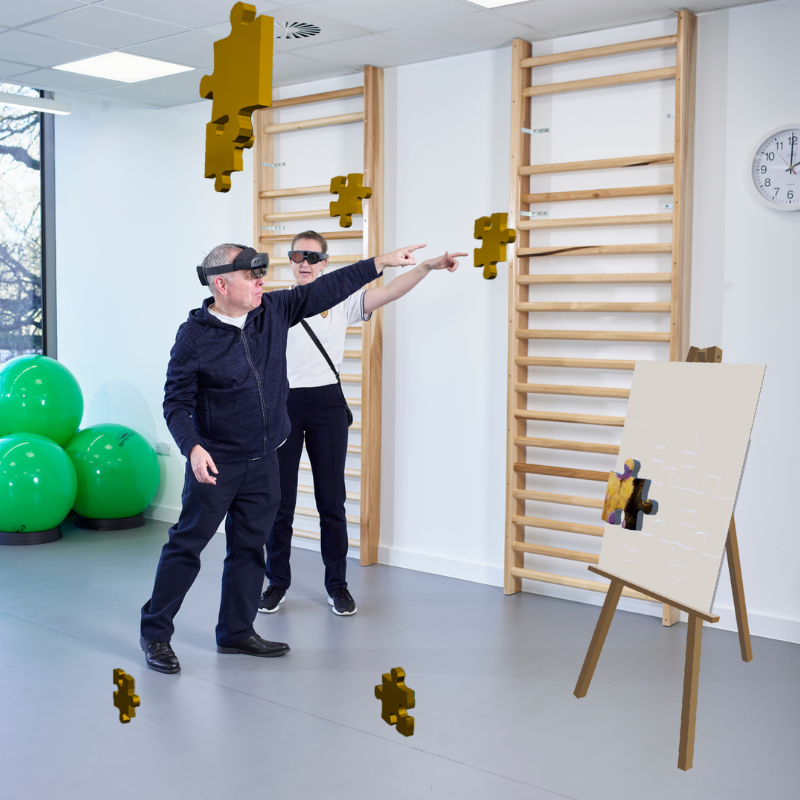 Strolll_2 Med Strollls AR-glasögon projiceras övningar, visuella ledtrådar och spelbaserade uppgifter direkt i rehabiliteringspersonens synfält.