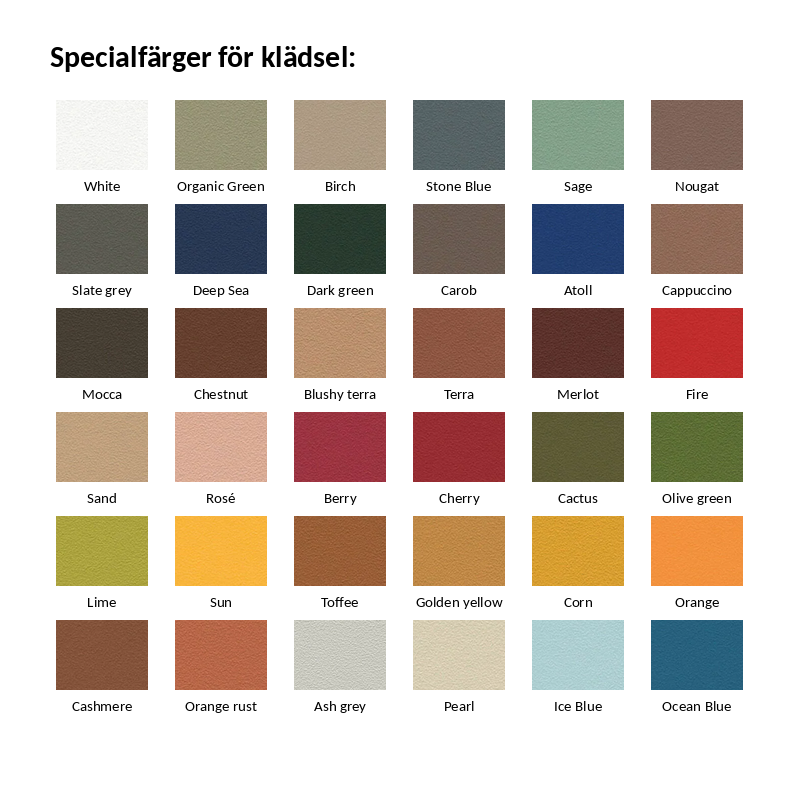 Speciel klädsel färger _NOVA